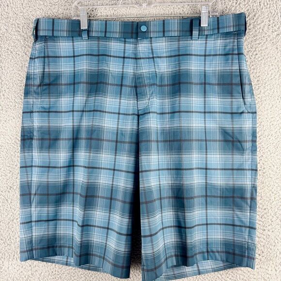 Nike Golf Shorts Mens 38 Blue Plaid Dri Fit Stretch Summer Preppy 39x12 648319‎ - Picture 1 of 16